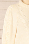 Granollers Ivory Cable Knit Sweater | La petite garçonne side close-up