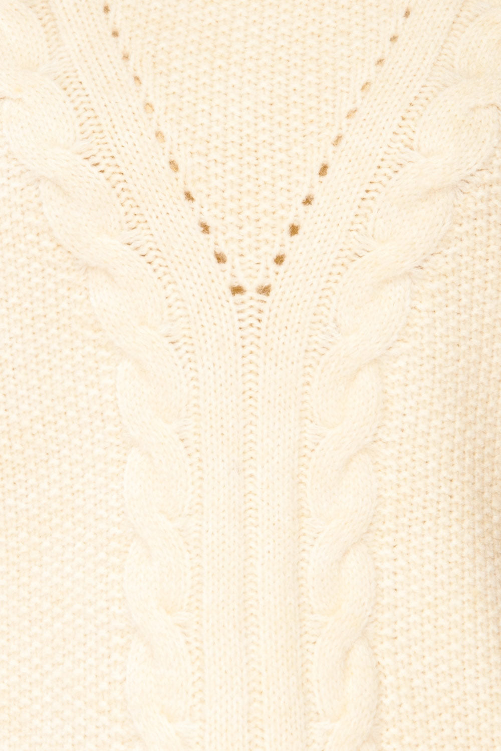 Granollers Ivory Cable Knit Sweater | La petite garçonne fabric