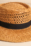 Grante Boater Straw Hat | La petite garçonne close-up