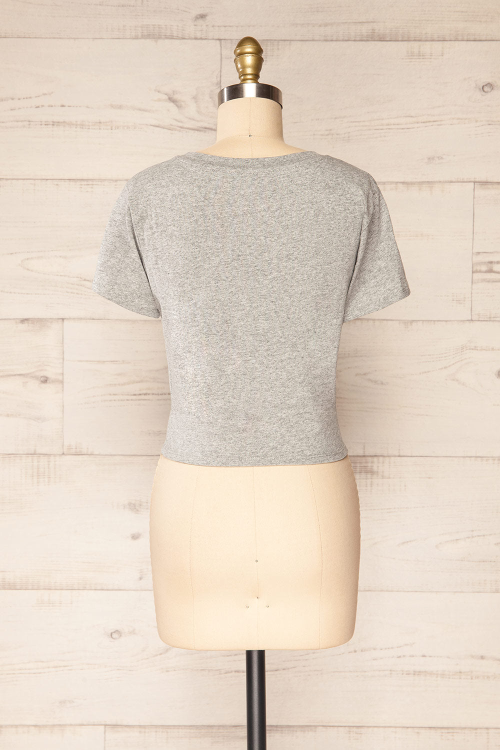 Grays Knotted Short Sleeve Crop Top | La petite garçonne back view