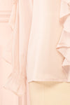 Graziela Blush Pink Long Sleeve Ruffle Blouse | Boutique 1861 bottom