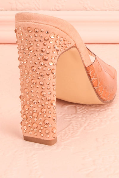 Greneta Pink Plastic Slip-On Heeled Sandals | Boutique 1861