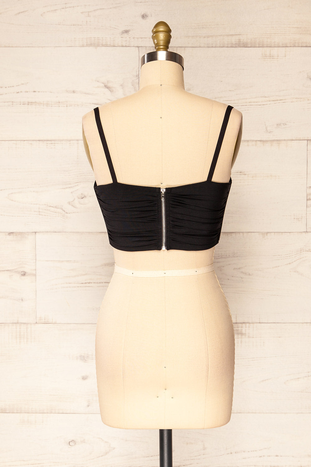 Greske Black Bustier Crop Top | La petite garçonne back view