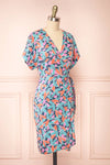Greta Short Wrap Dress w/ Abstract Print | Boutique 1861 - Greta Robe side view
