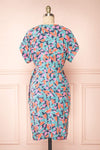 Greta Short Wrap Dress w/ Abstract Print | Boutique 1861 - Greta Robe back view