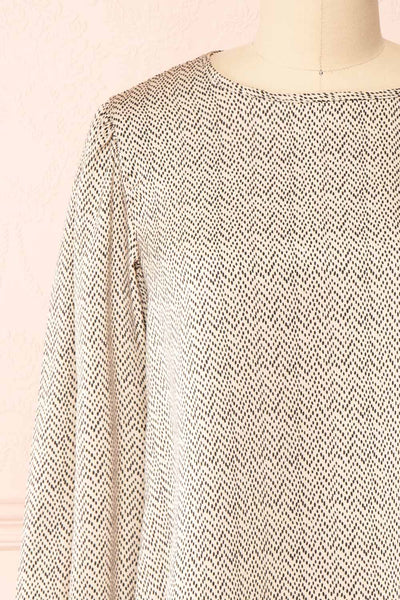 Gruja Patterned Puff Sleeve Top | Boutique 1861 front close-up