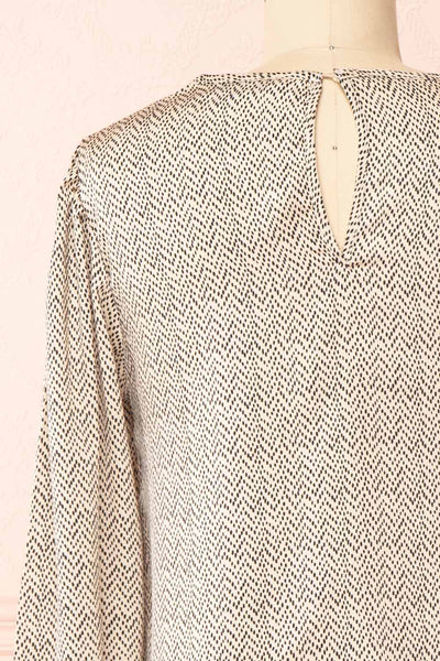 Gruja Patterned Puff Sleeve Top | Boutique 1861 back close-up