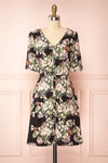 Guadalupe Black Short Floral Dress | Boutique 1861 front view