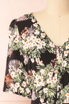 Guadalupe Black Short Floral Dress | Boutique 1861 front close-up