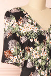 Guadalupe Black Short Floral Dress | Boutique 1861 side close-up