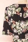 Guadalupe Black Short Floral Dress | Boutique 1861 back close-up