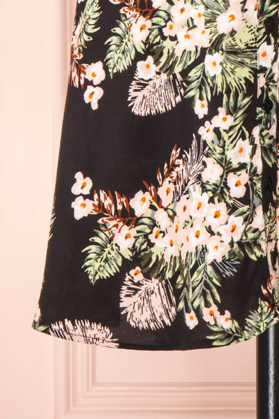 Guadalupe Black Short Floral Dress | Boutique 1861 bottom