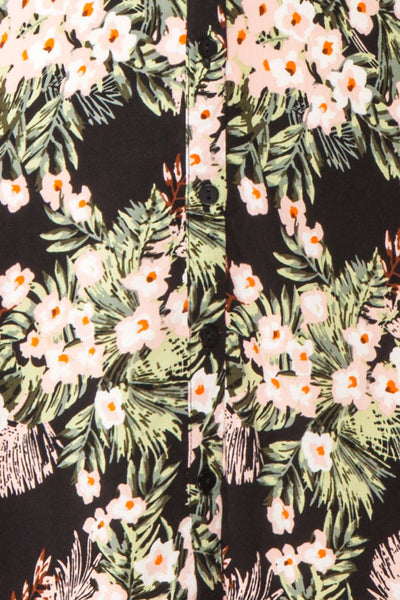 Guadalupe Black Short Floral Dress | Boutique 1861 fabric