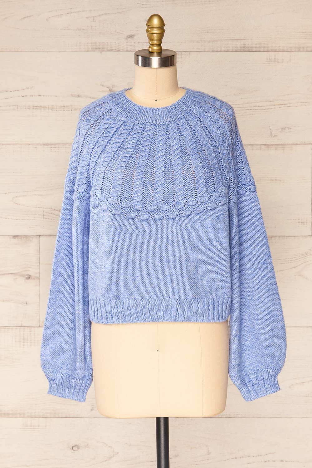 Guango Blue Knitted Sweater | La petite garçonne front view
