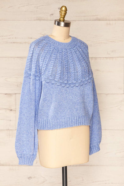 Guango Blue Knitted Sweater | La petite garçonne  side view