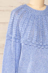 Guango Blue Knitted Sweater | La petite garçonne  side close-up