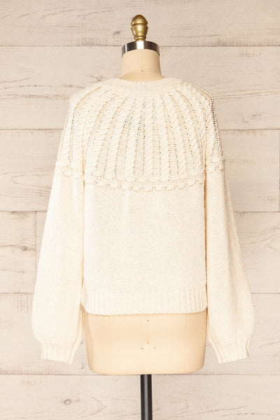 Guango Cream Knitted Sweater | La petite garçonne  back view