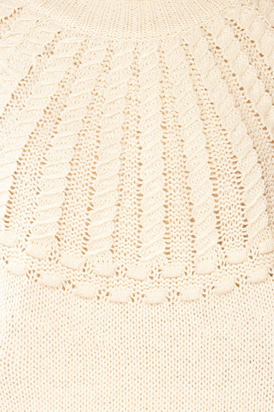 Guango Cream Knitted Sweater | La petite garçonne  fabric