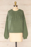 Guango Green Knitted Sweater | La petite garçonne front view