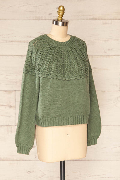 Guango Green Knitted Sweater | La petite garçonne  side view