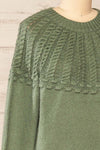 Guango Green Knitted Sweater | La petite garçonne  side close-up