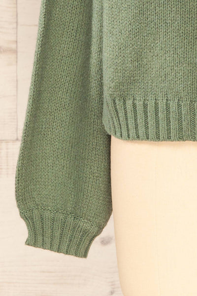 Guango Green Knitted Sweater | La petite garçonne  sleeve