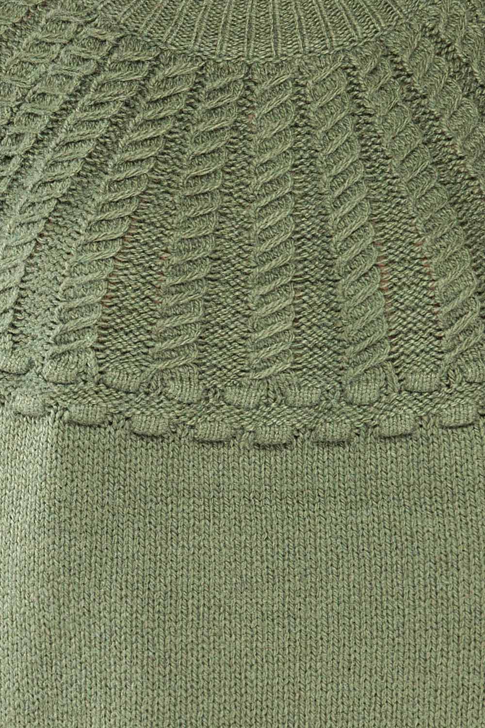 Guango Green Knitted Sweater | La petite garçonne fabric 