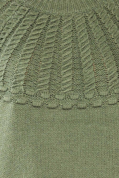 Guango Green Knitted Sweater | La petite garçonne fabric