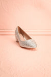 Guillemites Silver Glitter Low Block Heels | Boudoir 1861