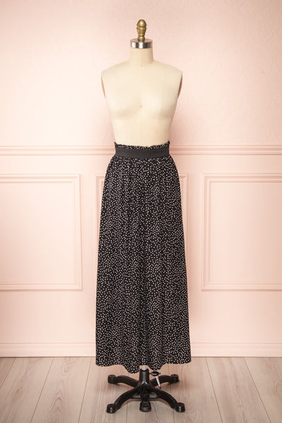 Gunda Black White Polka Dot Midi Skirt | Boutique 1861 front view
