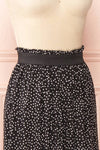 Gunda Black White Polka Dot Midi Skirt | Boutique 1861 side close up