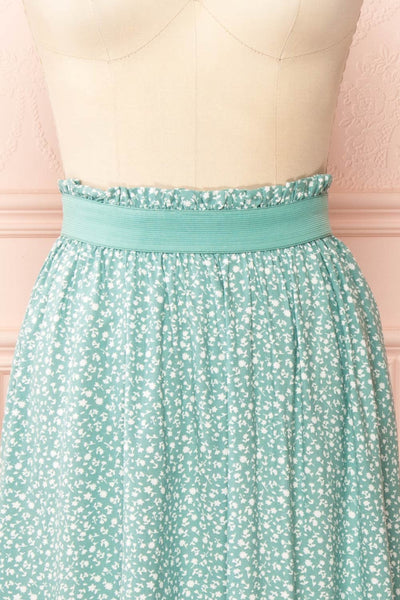 Gunda Sage Floral Midi Skirt | Boutique 1861 front close up
