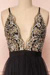 Gunvor Black Mesh Maxi Dress w/ Glitter |  Boutique 1861 front close-yp