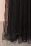 Gunvor Black Mesh Maxi Dress w/ Glitter |  Boutique 1861 bottom close-up