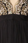 Gunvor Black Mesh Maxi Dress w/ Glitter |  Boutique 1861 fabric details