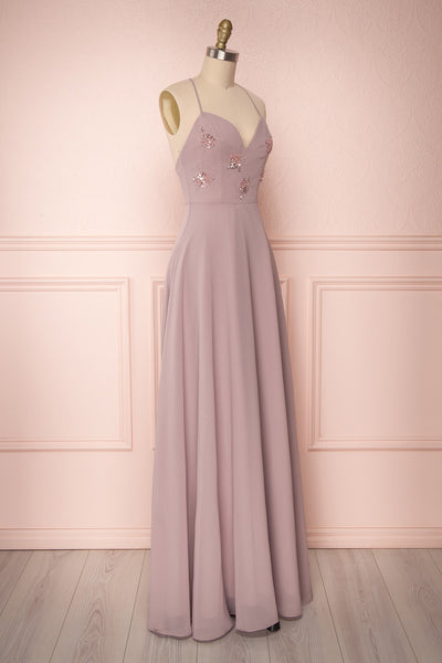Gurito Mauve | Purple Chiffon Gown