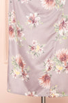 Gwenny Mauve Cowl Neck Floral Midi Dress | Boutique 1861 bottom