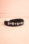 Gyorgyike Black Padded Velvet Headband | Boutique 1861 flat view
