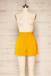 Gysele Mustard High-Waisted Paperbag Shorts | La petite garçonne front view