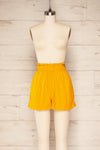 Gysele Mustard High-Waisted Paperbag Shorts | La petite garçonne