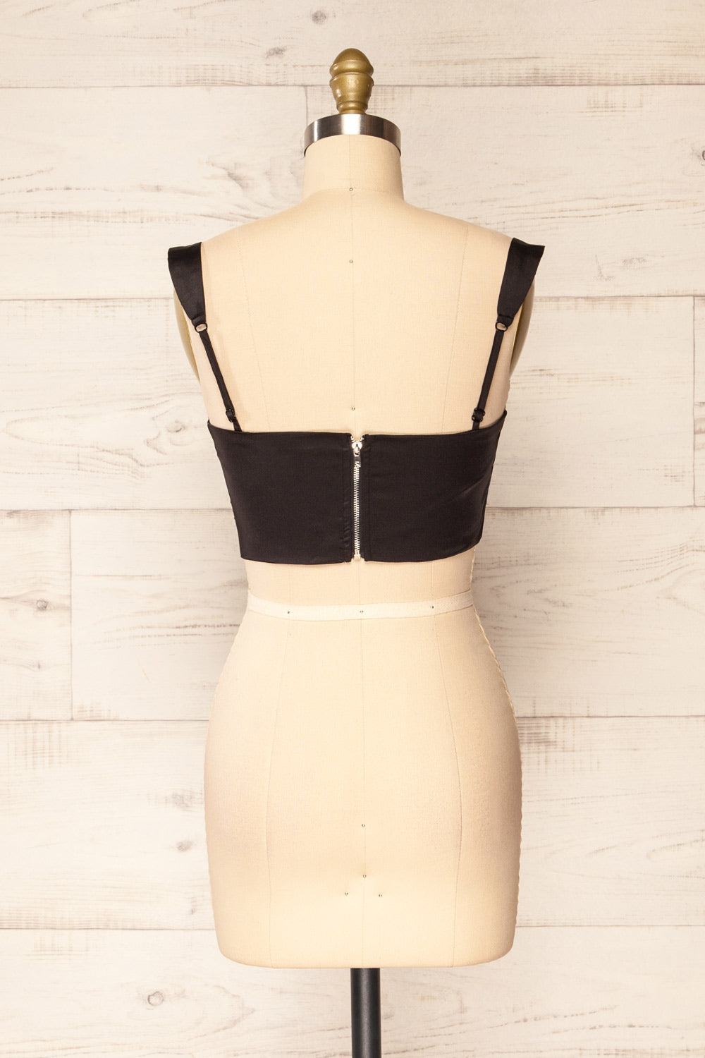 Habenla Black Bustier Crop Top | La petite garçonne back view