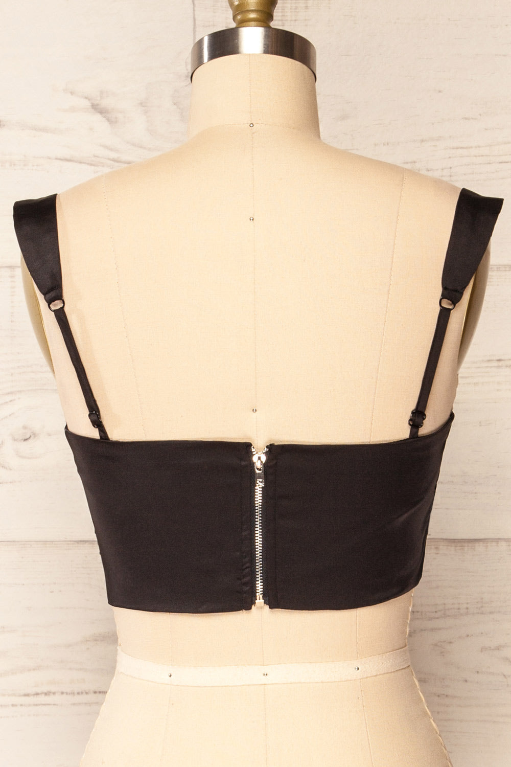 Habenla Black Bustier Crop Top | La petite garçonne back close up