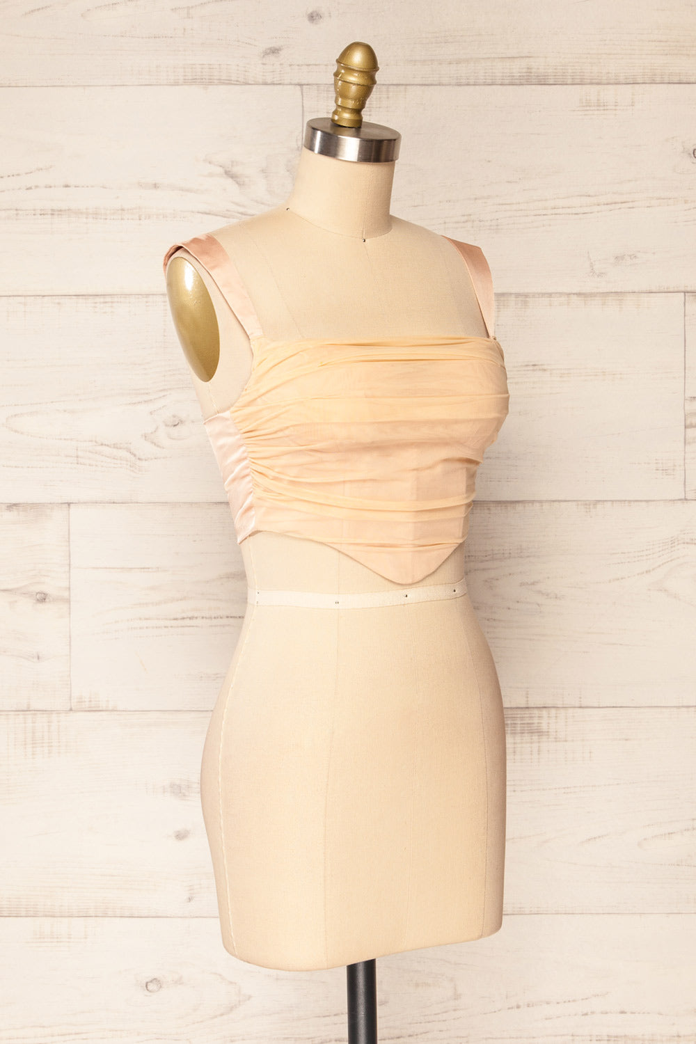 Habenla Blush Bustier Crop Top | La petite garçonne side close up