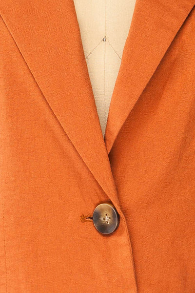 Haidari Rust Button-Up Crop Top | La petite garçonne fabric