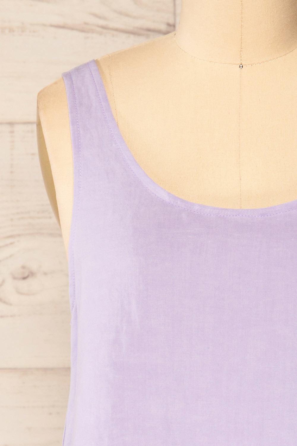 Halden Lilac Open Back Cropped Cami | La petite garçonne front close-up