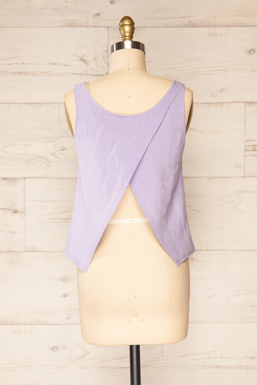 Halden Lilac Open Back Cropped Cami | La petite garçonne back view 