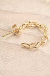 Halesowen Gold Chain Link Hoop Earrings close-up | La Petite Garçonne