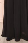 Haley Black Chiffon Gown with Plunging Neckline | Boutique 1861 bottom