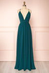 Haley Emerald Deep V-Neck Chiffon Maxi Dress | Boutique 1861