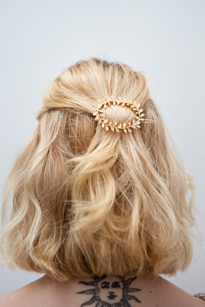 Hambourg Set of 2 Gold Leafy Wreath Hair Clips | Boutique 1861 model